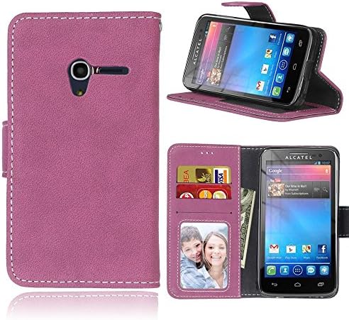 Alcatel One Touch Pixi 3 (4,0 Zoll) Case,BONROY® Alcatel One Touch Pixi 3 (4,0 Zoll) Retro Matte Leather PU Phone Holster Case, Flip Folio Book Case, Wallet Cover with Stand Function, Card Slots Money Pouch Protective Leather Wallet Case for Alcatel One Touch Pixi 3 (4,0 Zoll)