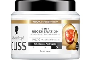 Schwarzkopf Gliss Mascarilla Total Repair para cabello seco, 400 ml, Gama reparación