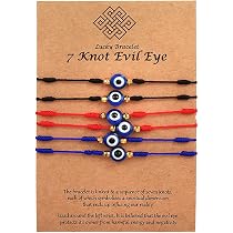 Bracciale Portafortuna Occhio Di Allah (Evil Eye) - Perle Nere 6/8mm - Uomo/Donna - Foto 3