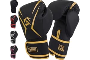 AQF Gants de Boxe Premium en Cuir MMA, Arts Martiaux Rembourrage Élégant 4-16 Oz Pour Homme, Femme et Enfant