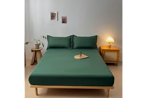 Homxi dra-på-lakan dubbelsäng, (160 x 200 cm), dra-på-lakan med elastiska, enfärgade lakan med