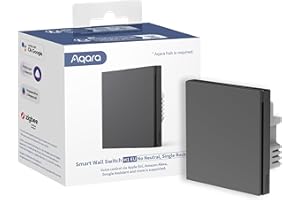 Aqara Inteligentny Przełącznik ścienny H1 (bez Przewodu Neutralnego, z Pojedynczym Przełącznikiem), Wymaga Zigbee 3.0, HUB OD AQARA, Kompatybilny z Alexa, HomeKit, Asystent Google, IFTTT, Szary