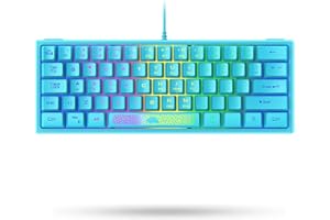 LexonElec K61-60% Mini Tastiera Gaming Meccanica Sentire Blu RGB Retroilluminata Illuminata Led - Con USB Filo QWERTY Layout Anti-ghosting Ergonomico - Per PC MAC Laptop Ufficio Gamer