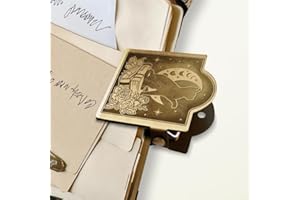 ANATTASOUL Clip de Carnet de Voyage en Métal pour Livre Facture Classeur Alliage Bronze Antique Vintage Chat Et Lune Décoratif pour Les Voyageurs du Journal d'art Lecture