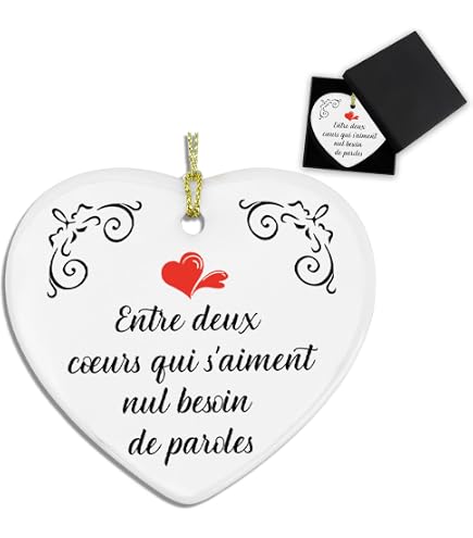 Plaque Cœur Acrylique 'Ma Mari' - 10x10 Cm - Décoration Romantique Pour Bureau, Maison - Cadeau Saint-Valentin, Anniversaire, Mariage