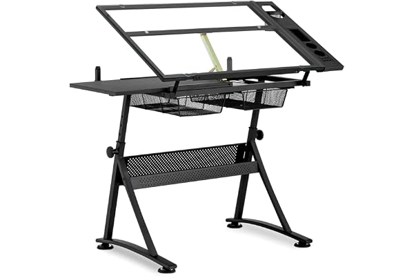 Fromm & Starck Star_Desk_09 ritbord arkitektbord skrivbord arbetsbord 120 x 60 x 90 cm lutbar glasplatta