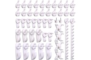 H&S Haki Ścienne Do Ramek Na Zdjęcia - 53szt - Zestaw Białych Plastikowych Haków Na Obrazy z Płótna Do Ścian Murowanych Lub Twardych