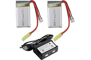 ZYGY 2PCS 7.4V 850mah lipo Batería y 2en1 Cargador para 300E 302E 9310 9300 9301E 9302E 9303E 9034E 9305E 2.4G 1:18 Alta Velocidad Vehículo Todoterreno