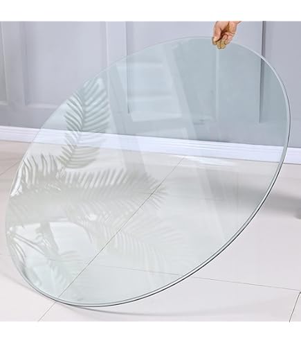 Copritavolo In Vetro Temperato Trasparente Rotondo - Elegante E Pratico Per Interni - Foto 10