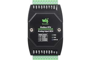 Waveshare Industrial 8-Ch Analog Acquisition Module, 12-Bit High-Precision, Supports Voltage and Current Acquisition, DC 7~36V Wide Voltage Power Supply, 8-ch Current Mode, 0~20mA