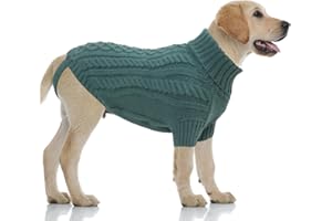 LiebeDD Hundepullover Grosse Hunde - Winter Warm Hundepulli mit Beinen Solide Klassisch Hunde Strick Pullover Hunde Pullis für Große Hunde Labrador Weimaraner, Dog Sweater (Türkis XL)