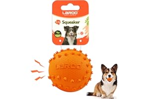 LaRoo Hundespielzeug Hundeball Squeaker, Langlebiges Naturkautschuk Hund Fußball, Quietscher Werfen Hundebälle, Kauspielzeug für Kleine & Große Hunde.…
