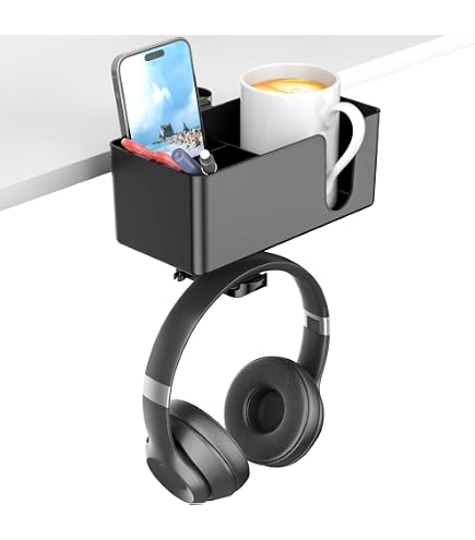 Porte-gobelet De Bureau à Clip Ou Magnétique - Support Amovible Pour Tasse, Bouteille - Organiseur Pour Bureau, Voiture, Cuisine - 2