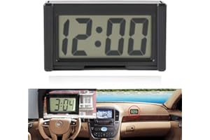 Umisu Digitale LCD-Uhr fürs Auto, Kalender, tragbar, für Armaturenbrett, elektronische Uhr, Datum, Zeit, Tisch, Auto, Büro