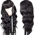 Parrucca con franges Parrucca umani naturale wavy lunghi lace front wig human hair wigs body wave capelli veri al 100% umani 
