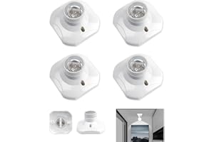 EIAIGKY 4 Pezzi Portalampada da Plafoniera E27 a Vite, Base Lampada E27 da Parete, AC 250V, PortaLampada Quadrato, Supporto Lampada Attacco Plastica Ignifuga per Lampadine LED e Incandescente a fino 60W