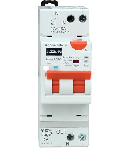 Disjoncteur intelligent Tuya WiFi MCB, protection contre les surintensités et les sous-tensions