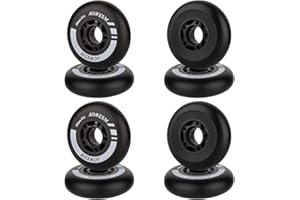 AOWESM Inline Skate Replacement Wheels 85a for Rollerblade - 8 Pack - 72mm, 76mm, 80mm Sizes - Black, Blue, Red Colors