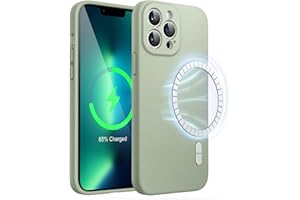 ‎JETECH JETech Magnetyczna Silikonowy Etui dla iPhone 13 Pro 6,1 Cala, Kompatybilny z MagSafe, Case ze Obiektyw Aparatu Pełny Ochrona (Matcha Zielony)