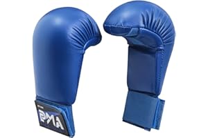 Playwell Gants de compétition en vinyle pour arts martiaux, karaté - Bleu