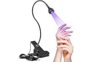 WOOBROO Lampe UV Ongles Gel, 5W Mini Sèche Ongles Lampe UV Ongles Gel Pose Americaine Professionnel Lampe de Colle Ultraviolette avec Tête rotative à 360 degrés pour la Manucure Doigts Secs