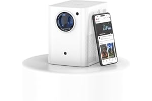 QIAOLET Mini Projektor Full HD, natywny 1080p Smart Projektor z Głośnikiem,Elektryczne Skupienie,Obsługuje 5G WiFi i Bluetooth,Android 9.0,Projektor do Kina Domowego Kompatybilny ze IPhone,USB/HDMI