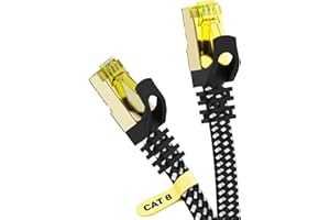 ARISKEEN Cat 8 Lan kabel 4 m, wysoka prędkość (40 Gbps 2000 MHz/s), Gigabit kabel sieciowy Gigabit kabel sieciowy Rj45 S/FTP ekranowany Internet Patch kabel do routera, modemu laptopa