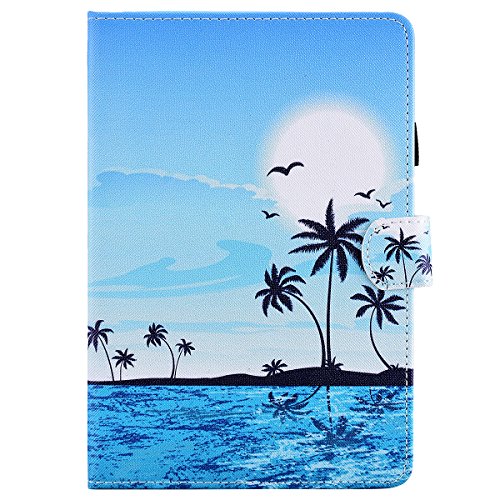 HB-Int 3 in 1 Standfunktion Hülle für iPad Mini 1 / 2 / 3 Flip PU Leder Schutzhülle Blau Meer Wallet Case Brieftasche Kartenfächer Ledertasche Magnetverschluss Schale Beschützer Haut Lederhülle Book Style Holder New York City Etui Protective Cover Dünn Slim Cover Bumper Zubehör mit Stylus Pen + Staub Steckere - 2