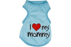 Petalum Haustier Hund Pullover Weihnachten Geburtstag Welpen Kostüm Süß I Love Mommy Shirt T-Shirt Pullover Overall Mantel Samt Kleidung Outwear Korallen Verkleidung