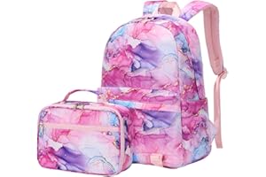 SellerFun Junior high school Backpack Sets 2Pcs Daypack with Lunch case Girls Middle school Bag