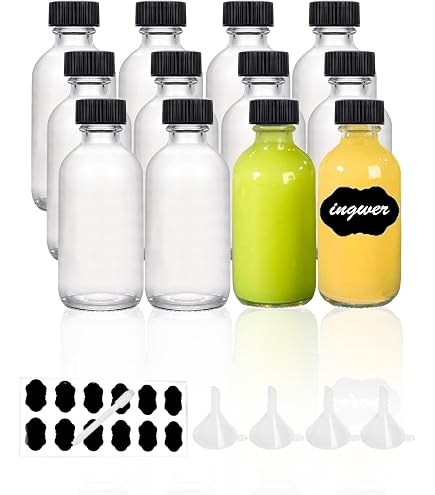 Youngever 12er-Set Leere Glasflaschen 118 Ml Mit Bernsteinfarbenem Deckel – Ideal Für ätherische Öle, Vanilleextrakt & DIY-Projekte