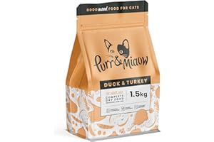PURR AND MIAOW Purr & Miaow - Complete Dry Grain Free Adult Cat Food, Duck & Turkey, 1.5kg