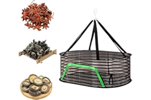 ZJILIXIA Hanging Drying Net with Zip, Drying Net Herbs, Mesh Drying Net, Foldable Herb Dryer with Zips, for Drying Seeds, Fish, Vegetables, Fruit, Herbs (Black, 1-Layer)