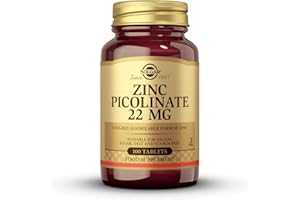 Solgar Zinc Picolinate 22 Mg Tablets - Healthy skin, hair and nails - Highly absorbable premium form, Easy to Swallow - Vegan, Pack of 1, 100 Tablets