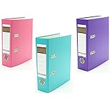 3x Ringbuch A5 Blau + 100 Prospekthüllen - 4-Ring Ordner Set Für Dokumente