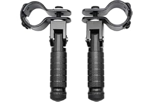 ZSDTRP M8 Motorrad Faltbare Fußrasten Vorne und Hinten Anti-Rutsch Fußstütze 90 Grad Fest Faltbar (Schwarz)