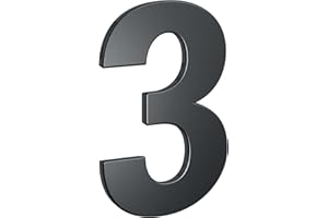 ‎BASI BASI | Hausnummern aus Stahl in Anthrazit | Zahlen 0-9 | Buchstaben a - c | inkl. Befestigungsmaterial | Ziffer 3