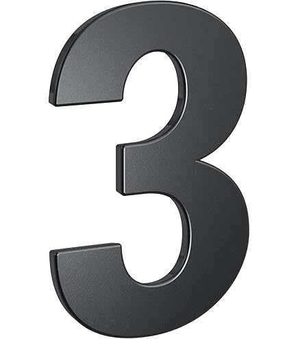 Hausnummer 3 Schwarz - Acryl Hausnummernschild 20cm Höhe Für Außenbereich