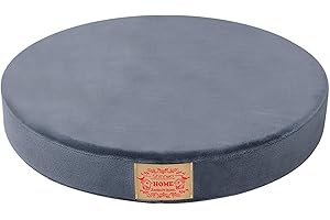 TANYOO Seat Cushion, Memory Foam, Round Chair Cushion, Washabar, Washable, Removable Seat Cushion for Indoor, Outdoor, Office, Chair, Black, 16 Inches (Grey)