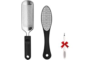 FOLAI Lot de 2 Limes pour pieds, Fichiers de pied, Râpe à pied professionnelle - Callus Remover pour pédicure Acier inoxydable premium Laveur de pieds double face pour enlever la peau morte