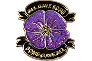 LEVVIYE Purple Poppies Badges and Pins Animal Dog Horse Pet All Gave Some Remembrance Day Brooch UK