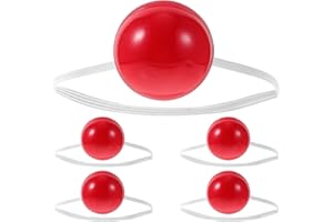 TOYANDONA Clownsnasen Rot 5Pcs Red Circus Clown Nase Gro? Weihnachten Kostüm Party Liefert Kunststoff Blinkende Clown Nase für Halloween Weihnachten Leuchtend Rote Nase