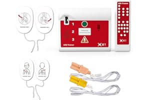 ‎XFT AED Trainer Deutsch, AED Trainingsgerät 10 Verschiedene Szenarien Deutsch&Englisch Sprachansagen mit Fernbedienung AED-Trainer mit CPR Lehrgerät für Erste-Hilfe-Schulungen XFT-120C