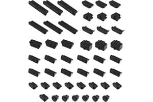 Be In Your Mind 48-teiliges USB-Port-Stecker-Abdeckungen-Set, Silikon, USB-Staubschutz, Ladeanschluss, Abdeckung, Set, elektronisches Zubehör für Handys, Laptops, Computer, Schwarz