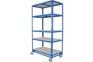 ‎BRB BRB Kommissionierwagen/Etagenwagen mit 5 Ebenen, HxBxT 1905x900x500 mm (blau)