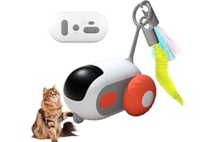 Milgeol Turbo Tail 3.0, intelligentes ferngesteuertes elektrisches interaktives Katzenspielzeug, wiederaufladbar über Type-C, Katzenspielzeug mit Feder (1*Orange)