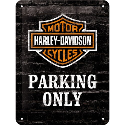Harley-Davidson - Señal de aparcamiento lata solamente, 15 x 20 cm