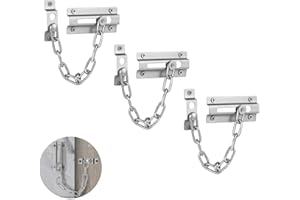 BBBORVOX 3 PCS Door Security Chain Front Door Lock Door Chain Lock Chain Lock for Door Anti Theft Home Safe Nickel Plated Door Locks with Screws Door Chain Internal Door Lock Door Chains for Front Door