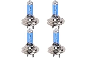 JUTTAUTO 4Pcs H7 100W 6000K Xenon Gas Halogen Headlight Car Vehicle 12V Ultra Bright White Fog Halogen Lamp Bulbs Car Exterior Light Bulbs