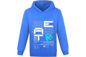 TBNRFrags Mr Beast - Sudadera con capucha para niños, diseño de gato rayado, manga larga, ropa deportiva para niños, color negro y azul